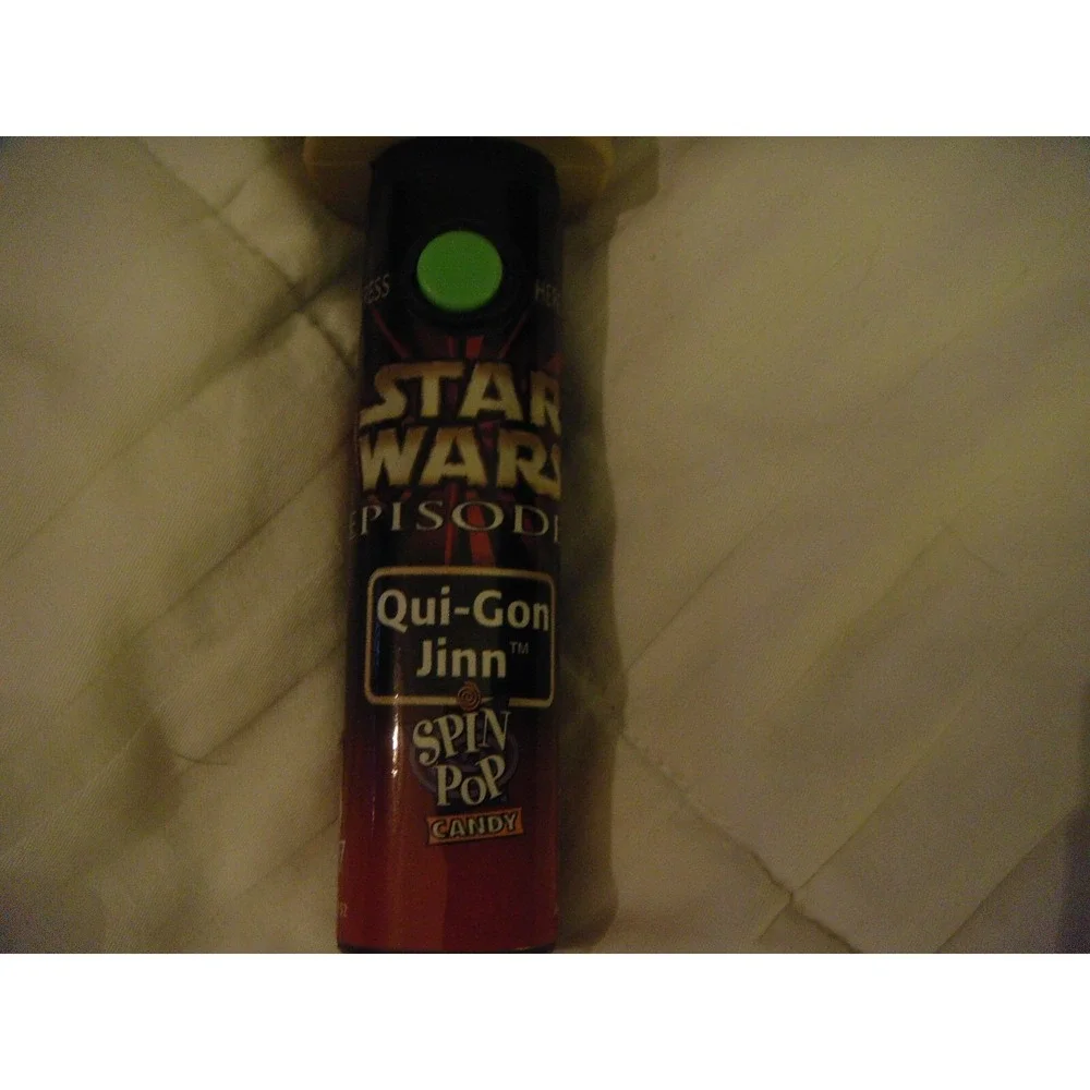 Star Wars Episode‎ 1 Qui-Gon Jinn spin pop moving WORKING toy